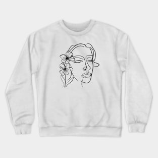 Lines Face and Flower Crewneck Sweatshirt